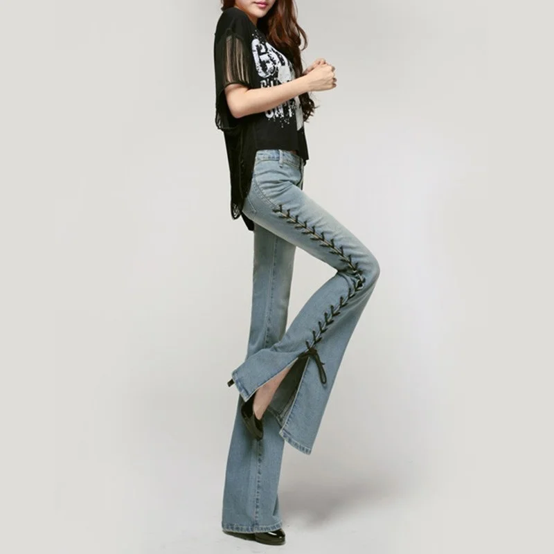 2021 Spring and Autumn New Slit Bandage Horn Denim Pants Large Size Slim Elastic Jeans Women
2021 Spring and Autumn New Slit Bandage Horn Denim Pants Large Size Slim Elastic Jeans Women