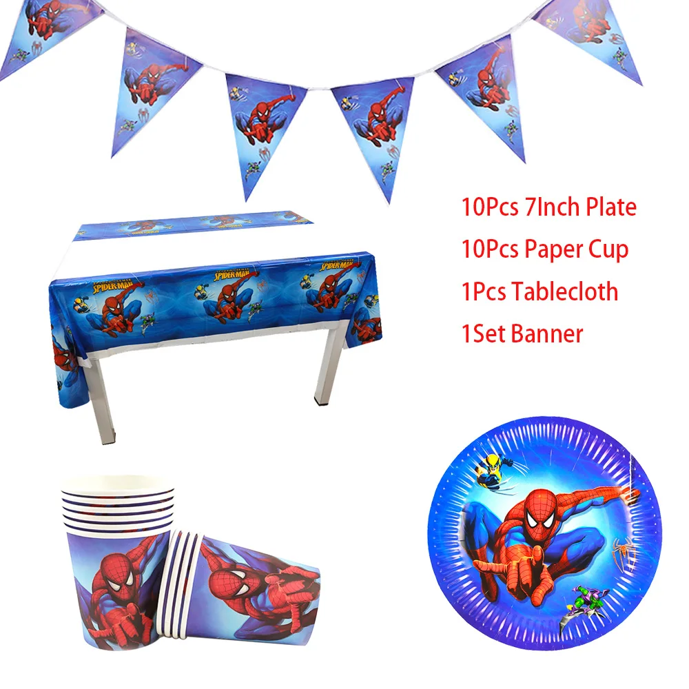 22Pcs Spiderman Party Supplies Set Disposable Tableware Paper Plate Cup Banner Tablecloth Birthday Decoration Boys Baby Shower
22Pcs Spiderman Party Supplies Set Disposable Tableware Paper Plate Cup Banner Tablecloth Birthday Decoration Boys Baby Shower
