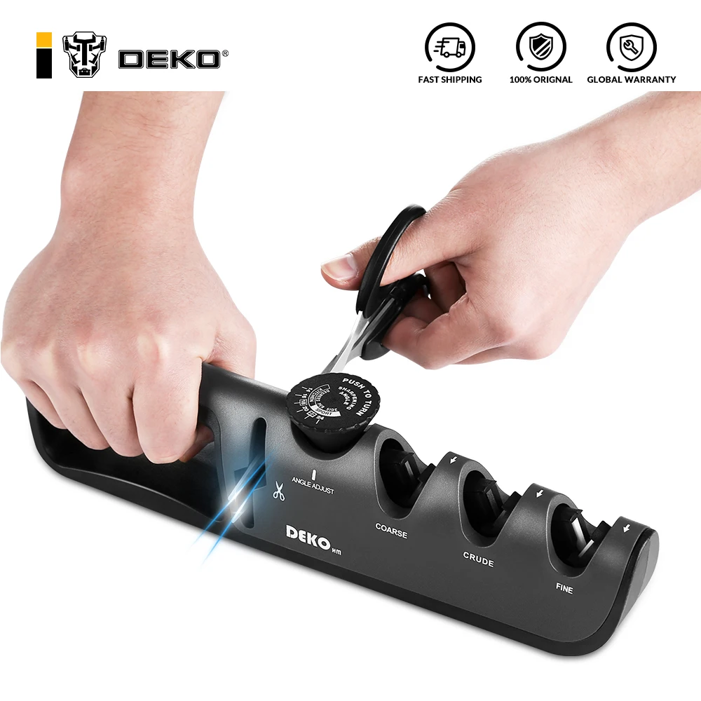 

DEKO 4 in 1 multifunction Knife Sharpener Adjustable Angle Grind scissors Professional Grinding Machine Sharpening Tools