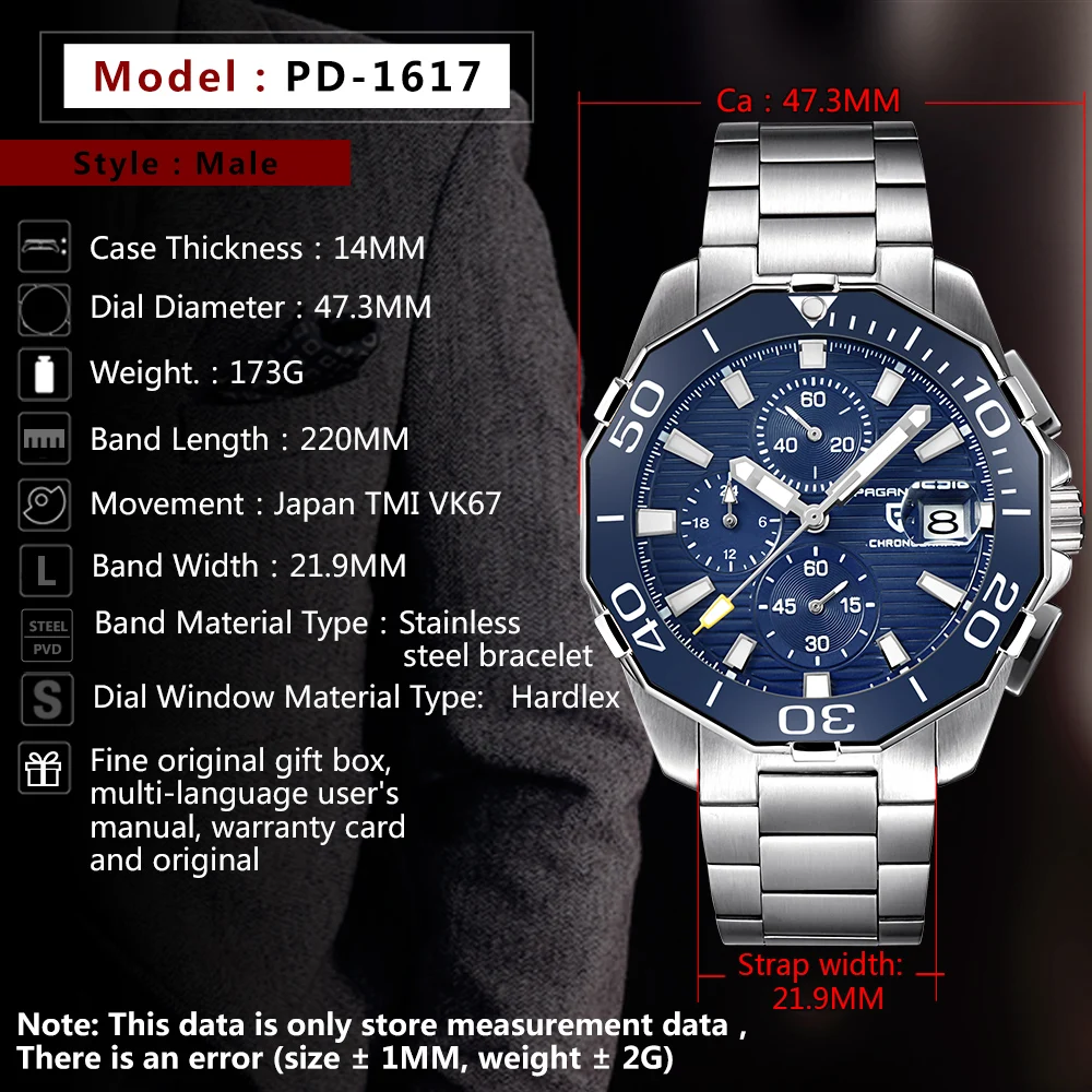 PAGANI DESIGN New Brand Top Men Watch Luxury Stainless Steel Quartz Watch Automatic Date At The Time Business Clock Reloj Hombre 
PAGANI DESIGN New Brand Top Men Watch Luxury Stainless Steel Quartz Watch Automatic Date At The Time Business Clock Reloj Hombre