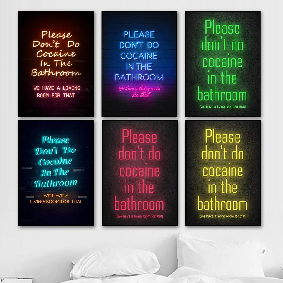 Fashion Neon Poster "Please Don't Do In The Bathroom" Canvas Painting Picture Funny Sign Wall Art Print Home Bathroom Decor
Fashion Neon Poster "Please Don't Do In The Bathroom" Canvas Painting Picture Funny Sign Wall Art Print Home Bathroom Decor