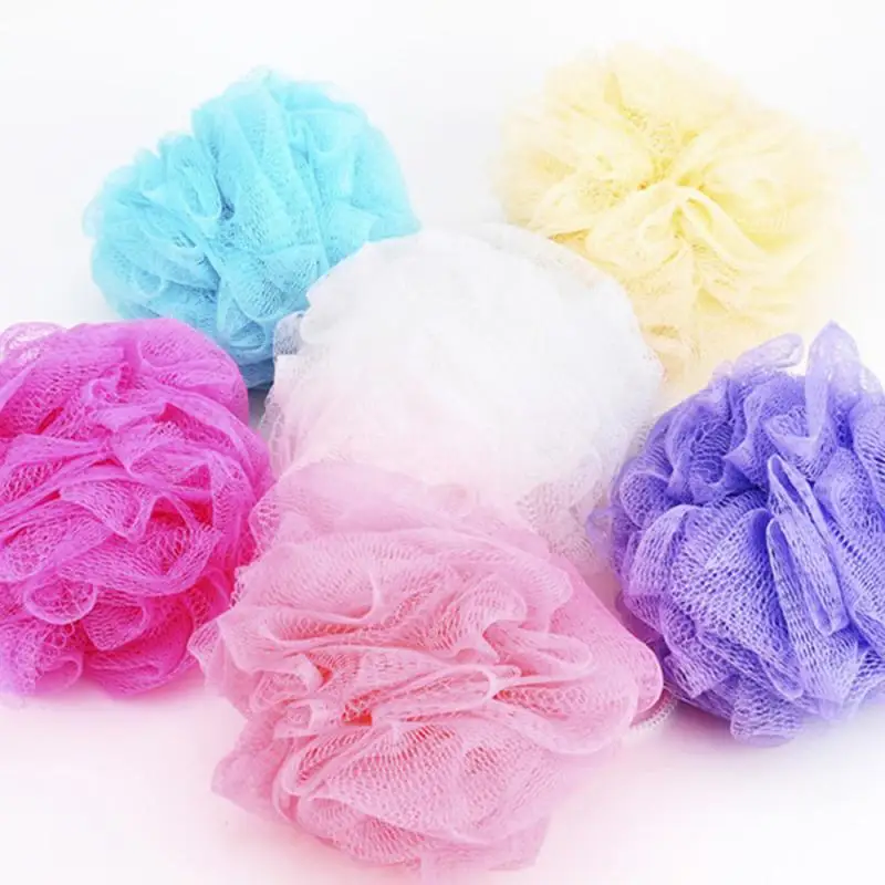 

Soft Body Bubbles Sponge Bath Ball Nylon Scrubber Loofah Mesh Net Ball Cleaning Sponge Multi-color Bath Flower Bathroom Supplies