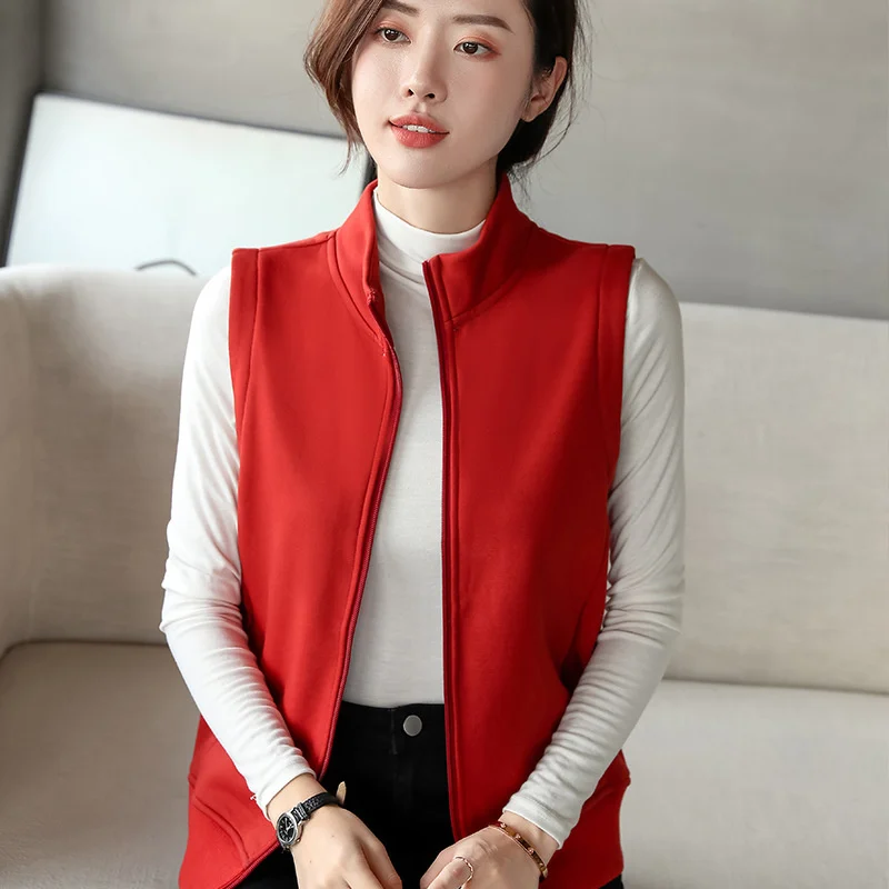 2021 autumn and winter women's clothing plus velvet stand-up collar sleeveless hoodie vest fashion Korean style slim coat 6795-1
2021 autumn and winter women's clothing plus velvet stand-up collar sleeveless hoodie vest fashion Korean style slim coat 6795-1
