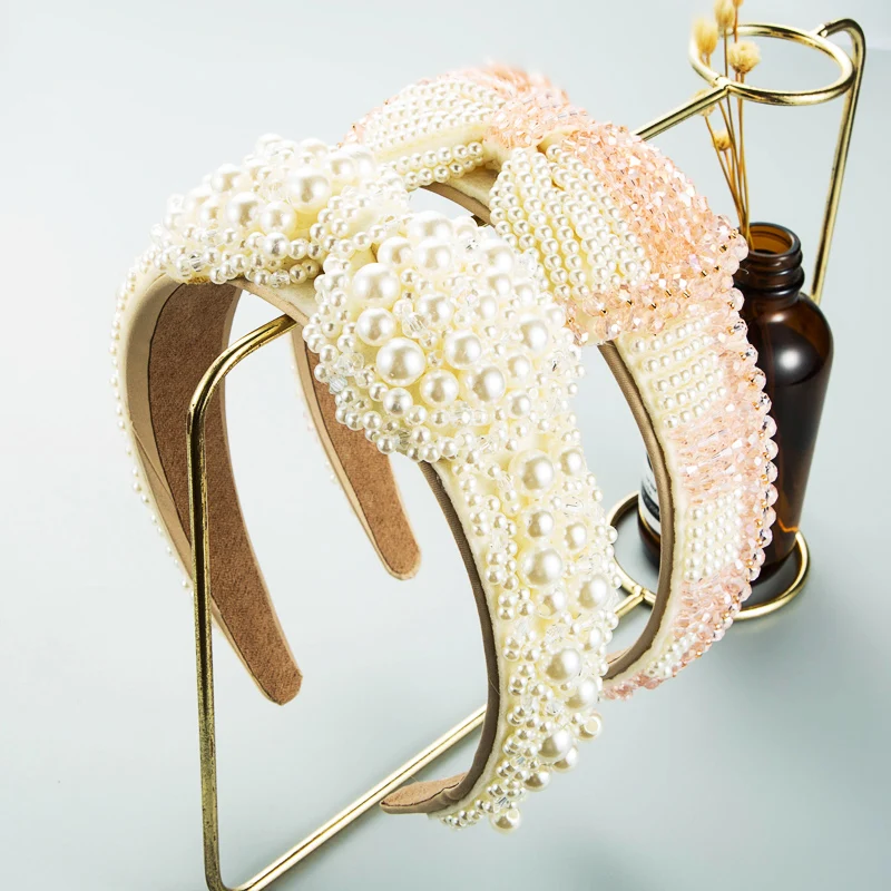 Korean Version of Luxury Imitation Pearl Bow Tie Catwalk Hairband Cute Crystal Girl Party Hair Accessories Fabric Wrap Headdress
Korean Version of Luxury Imitation Pearl Bow Tie Catwalk Hairband Cute Crystal Girl Party Hair Accessories Fabric Wrap Headdress