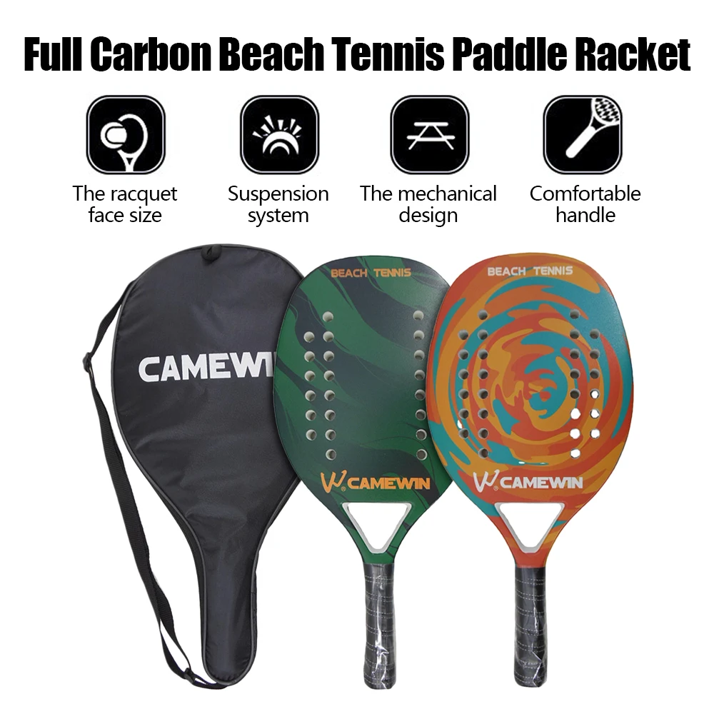 CAMEWIN Professional Full Carbon Beach Tennis Paddle Racket Soft EVA Face Tennis Racquet Unisex Padel With Bag Tennis Padel
CAMEWIN Professional Full Carbon Beach Tennis Paddle Racket Soft EVA Face Tennis Racquet Unisex Padel With Bag Tennis Padel