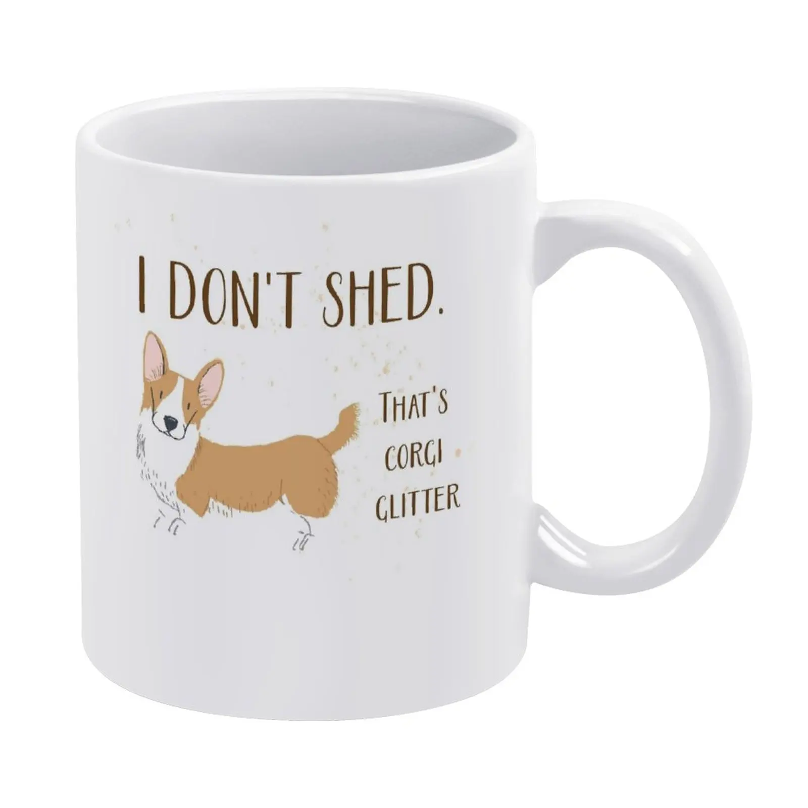 Белая кружка с блестками I Don't Shed thats Corgi винтажная новая унисекс размера