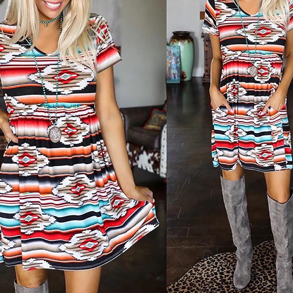 Plus Size Clothing for Women Printing Casual O-Neck Short Sleeve Pocket Summer Woman Dress Stylish Party Female Clothing S-XL
Plus Size Clothing for Women Printing Casual O-Neck Short Sleeve Pocket Summer Woman Dress Stylish Party Female Clothing S-XL