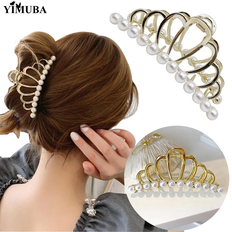 New Korean Metal Geometric Pearls Hair Claws Shark Clip Elegant Crown Bath Hair Clip Fashion Headwear Hair Accessories For Women
New Korean Metal Geometric Pearls Hair Claws Shark Clip Elegant Crown Bath Hair Clip Fashion Headwear Hair Accessories For Women