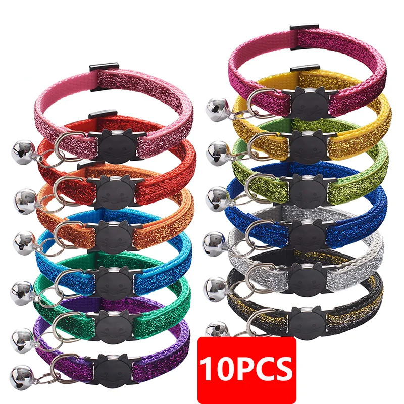 10PCS Cat Collar with Bell Adjustable Necklace Cat Puppy Kitten Collar Colorful Cute Bell Collar Pet Cats Collar Perro Wholesale
10PCS Cat Collar with Bell Adjustable Necklace Cat Puppy Kitten Collar Colorful Cute Bell Collar Pet Cats Collar Perro Wholesale