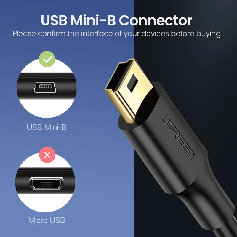 Ugreen мини USB кабель к быстрое зарядное устройство для сотового телефона MP3 MP4 плеер