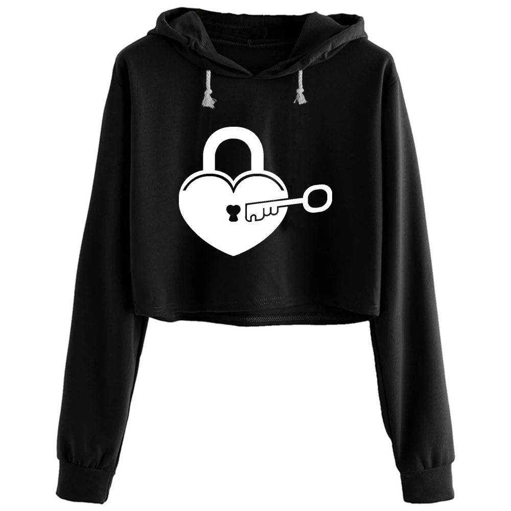 Lock To My Heart 4 Crop Hoodies Women Kawaii Goth Grunge Harajuku Pullover For Girls 
Lock To My Heart 4 Crop Hoodies Women Kawaii Goth Grunge Harajuku Pullover For Girls