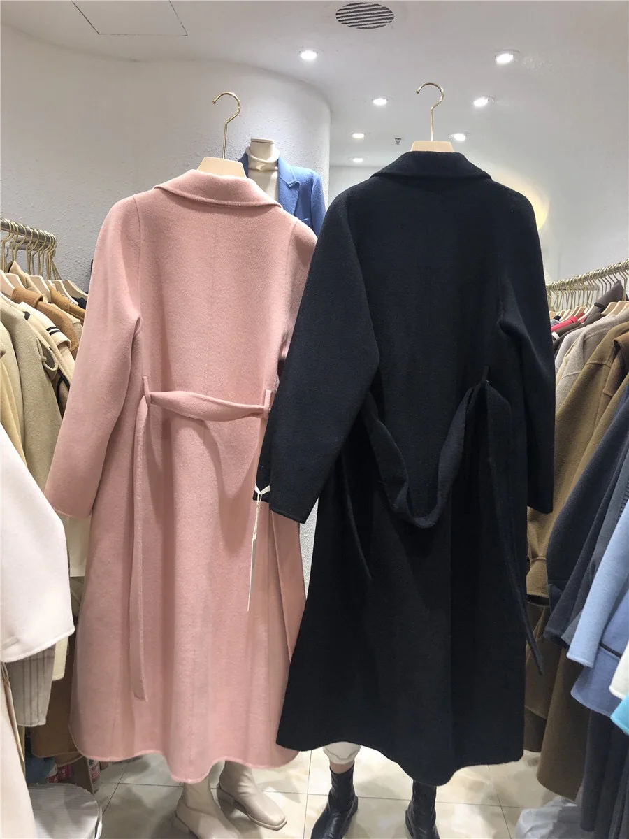 Women Fashion Korean Elegant Solid Long Wool Coat Overcoats With Belt Solid
Women Fashion Korean Elegant Solid Long Wool Coat Overcoats With Belt Solid