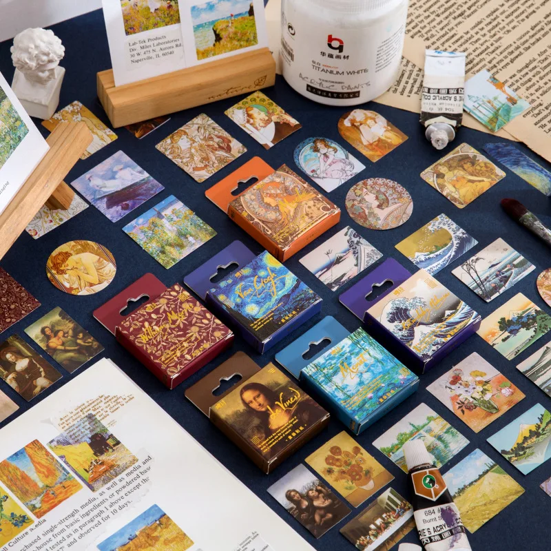 45pcs/world famous painting series mini box sticker creative diy label diary photo album sealing stationery decoration sticker
45pcs/world famous painting series mini box sticker creative diy label diary photo album sealing stationery decoration sticker