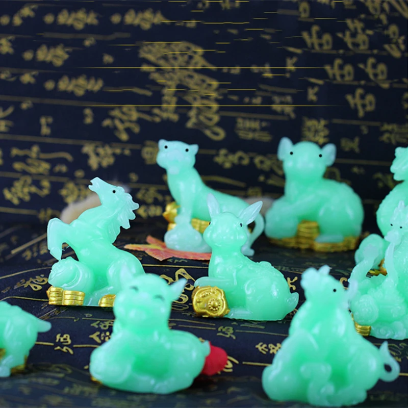 Luminous Resin Zodiac Animal Hand-made Ornaments Rat Ox Tiger Rabbit Dragon Snake Horse Sheep Monkey Chicken Dog Pig Figure
Luminous Resin Zodiac Animal Hand-made Ornaments Rat Ox Tiger Rabbit Dragon Snake Horse Sheep Monkey Chicken Dog Pig Figure