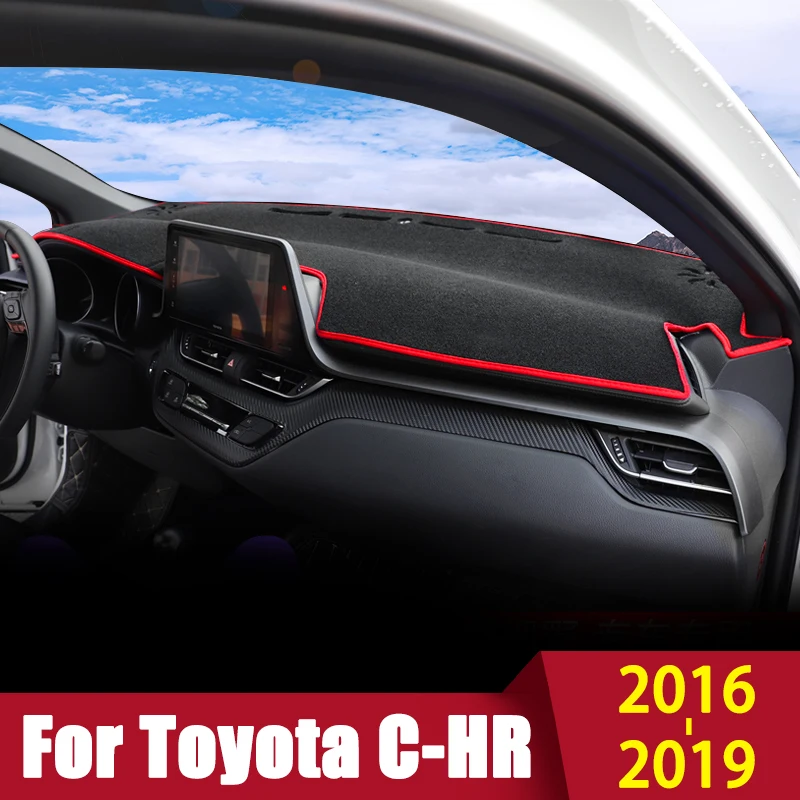 Чехол для приборной панели автомобиля Toyota C-HR CHR 2016 2017 2018 2019 2020 с ковриком от солнца и подушкой для инструментальной панели.