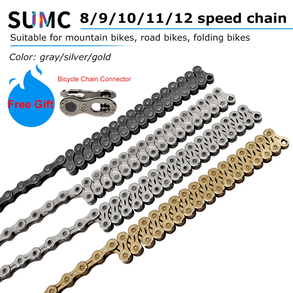 SUMC Bicycle Chain 8/9/10/11/12 Speed Bike Chain Links Half/Full Hollow Road Bike MTB Mountain Chains Part 116 Links Accessories
SUMC Bicycle Chain 8/9/10/11/12 Speed Bike Chain Links Half/Full Hollow Road Bike MTB Mountain Chains Part 116 Links Accessories