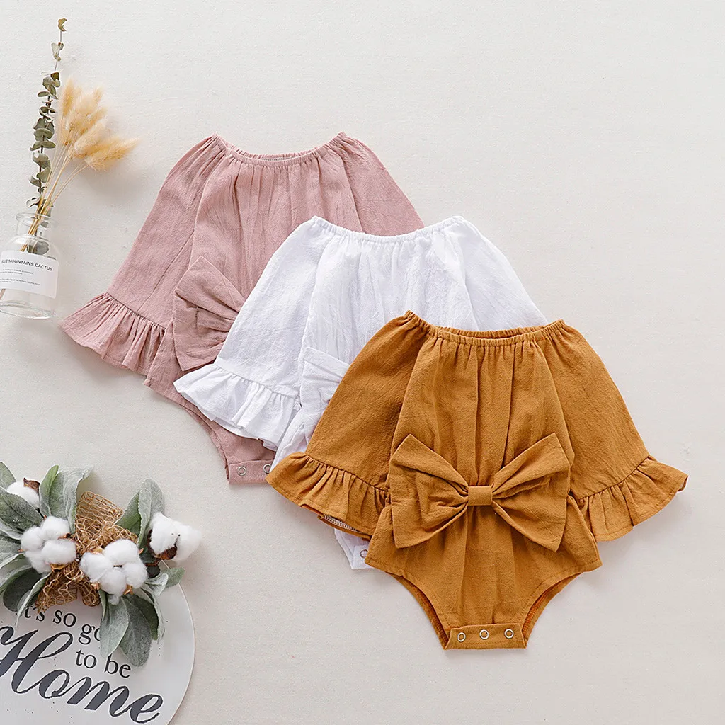 2021 Baby Summer Clothing Newborn Infant Baby Girl Bowknot Bodysuits Clothes Flare Long Sleeve Jumpsuit Bow Outfit Playsuits New
2021 Baby Summer Clothing Newborn Infant Baby Girl Bowknot Bodysuits Clothes Flare Long Sleeve Jumpsuit Bow Outfit Playsuits New