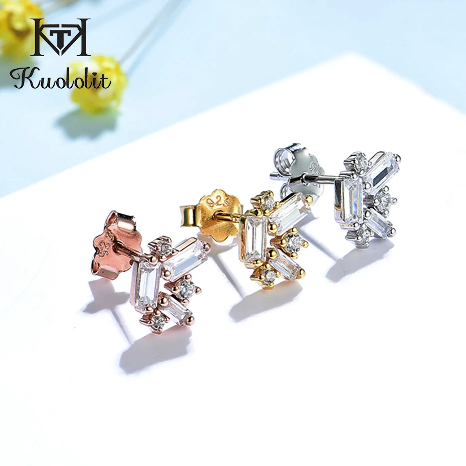 

Kuololit Soild 18K 585 14K розовое золото Moissanite кольцо для женщин багет Пасьянс подходящая Свадебная Алмазная лента обручальное 2022