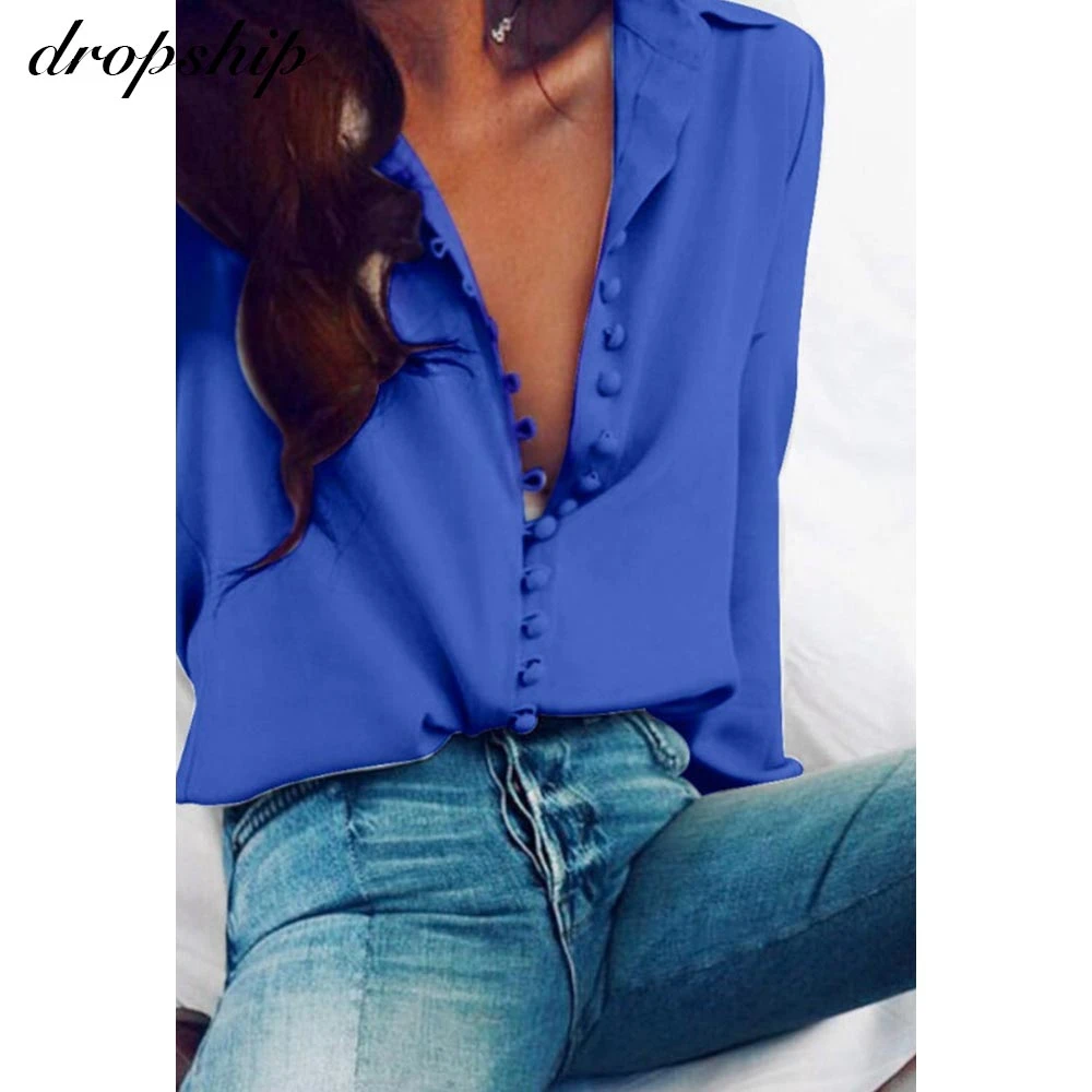 Fashion Casual Solid Color Ladies Office Tops Sexy Buttons Long Sleeve Blouse 2020 New Spring Women Chiffon White Shirt
Fashion Casual Solid Color Ladies Office Tops Sexy Buttons Long Sleeve Blouse 2020 New Spring Women Chiffon White Shirt
