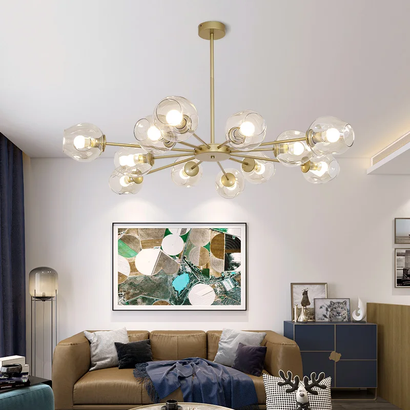 Nordic Modern Creative Glass Chandeliers Gold Plated Hanging Lights for Restaurant Living Room Vintage Metal Chandelier Lighting
Nordic Modern Creative Glass Chandeliers Gold Plated Hanging Lights for Restaurant Living Room Vintage Metal Chandelier Lighting