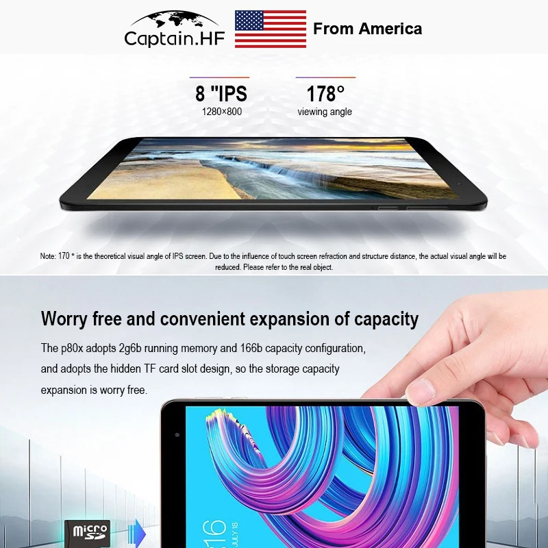 US Captain P80x 8 Inch IPS Tablet PC Octa Core 2gb 32gb Dual 4g LTE Android 9.0, for Work, Play, Study
US Captain P80x 8 Inch IPS Tablet PC Octa Core 2gb 32gb Dual 4g LTE Android 9.0, for Work, Play, Study