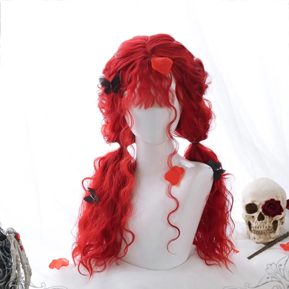 Cosplaymix Lolita 70CM Long Curly Dark Orange Red Bangs Cute Halloween Synthetic Party Cosplay Wig Wool Roll Hair+Cap 
Cosplaymix Lolita 70CM Long Curly Dark Orange Red Bangs Cute Halloween Synthetic Party Cosplay Wig Wool Roll Hair+Cap