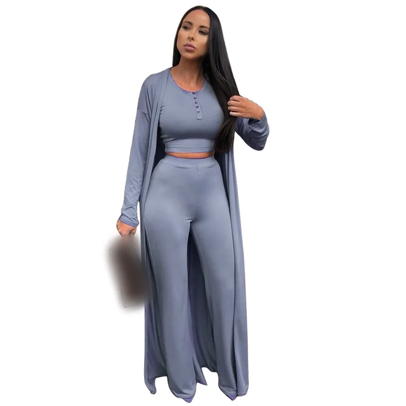 Casual Sexy Women Streetwear 3PCS Set Female Outfits Crop Top Tanks+Wide Leg Pants+Cardigan Coat Suit Women Three Piece Sets
Casual Sexy Women Streetwear 3PCS Set Female Outfits Crop Top Tanks+Wide Leg Pants+Cardigan Coat Suit Women Three Piece Sets