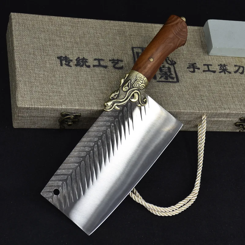 7.5 Inch Chinese Chef Knife Cleaver Slicing China Knives Handmade Forge Steel Longquan Kitchen Knife Copper Dragon Decor Handle
7.5 Inch Chinese Chef Knife Cleaver Slicing China Knives Handmade Forge Steel Longquan Kitchen Knife Copper Dragon Decor Handle