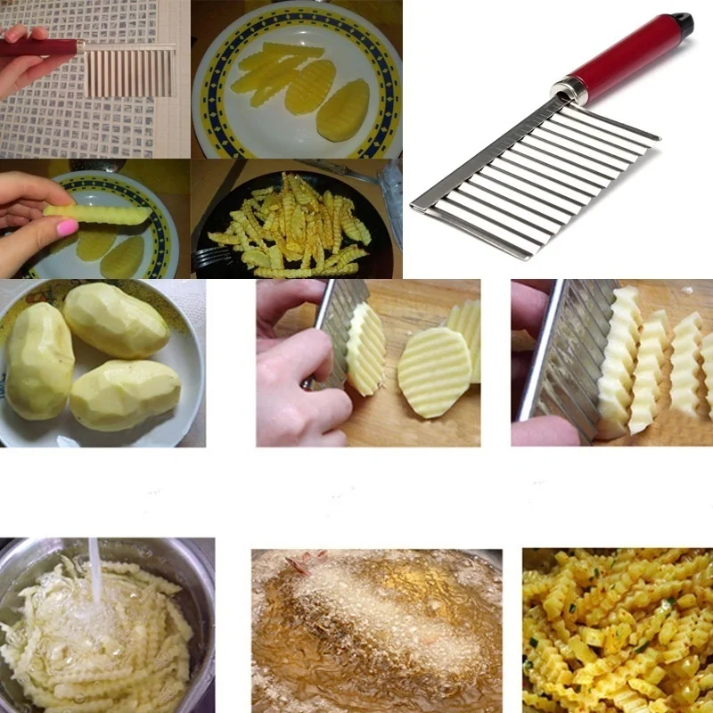 Hot sale New Stainless Steel Potato Chip Dough Vegetable Crinkle Wavy Cutter Slicer Fruits Food Cutterly Tools Dropshipping
Hot sale New Stainless Steel Potato Chip Dough Vegetable Crinkle Wavy Cutter Slicer Fruits Food Cutterly Tools Dropshipping