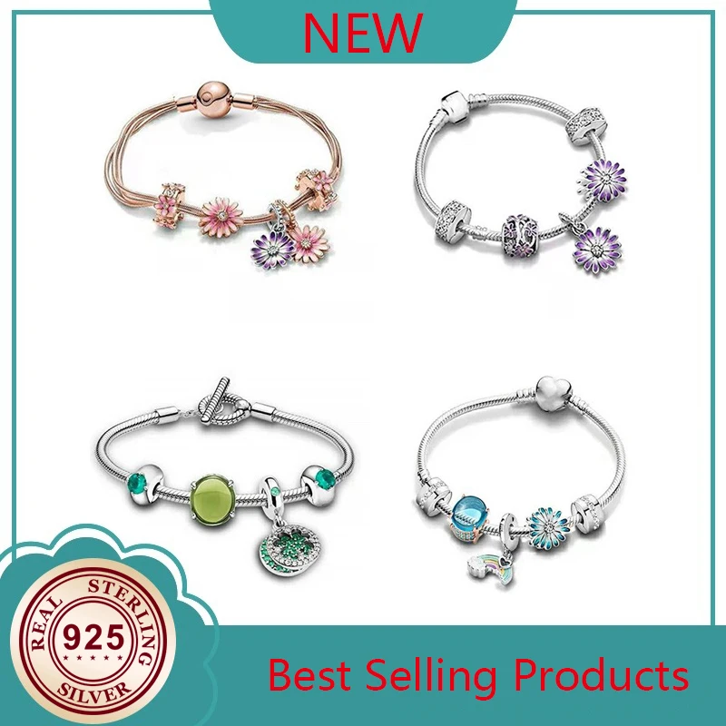 2021 New 925 Sterling Silver Daisy Bracelet Suitable For Women's Wedding Party Gift Diy Jewelry
2021 New 925 Sterling Silver Daisy Bracelet Suitable For Women's Wedding Party Gift Diy Jewelry