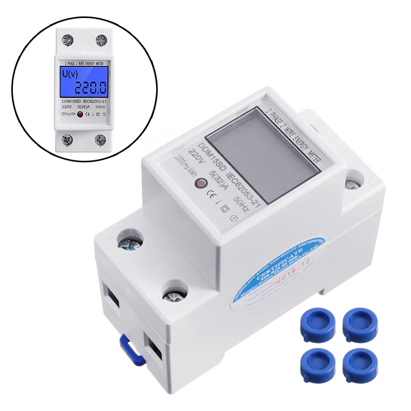 Высокоточный счетчик энергии кВтч-ватт Электрический счетчик 1 фаза одобренный для din-рейки 5 (32) A 230V электрические инструменты
Высокоточный счетчик энергии кВтч-ватт Электрический счетчик 1 фаза одобренный для din-рейки 5 (32) A 230V электрические инструменты