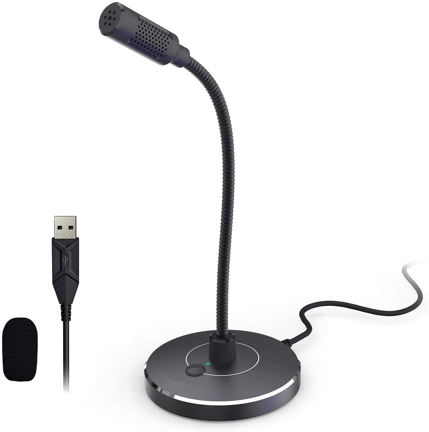 

Fivtek usb Desktop Microphone,Plug &Play Computer PC Laptop Cardioid Mic,Mute Button with LED Indicator， Compatible with Windows