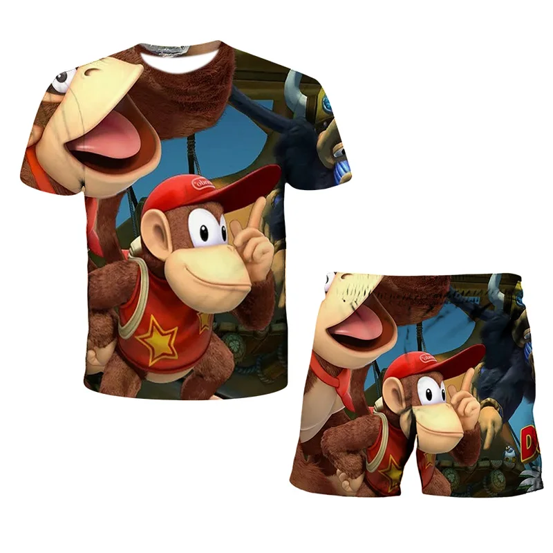 Summer T-shirt Pants 2-Piece Set Cartoon Anime Gorilla Monkey Pattern Boy And Girl Casual T-Shirt Plus Shorts Clothing Set 4-14T
Summer T-shirt Pants 2-Piece Set Cartoon Anime Gorilla Monkey Pattern Boy And Girl Casual T-Shirt Plus Shorts Clothing Set 4-14T