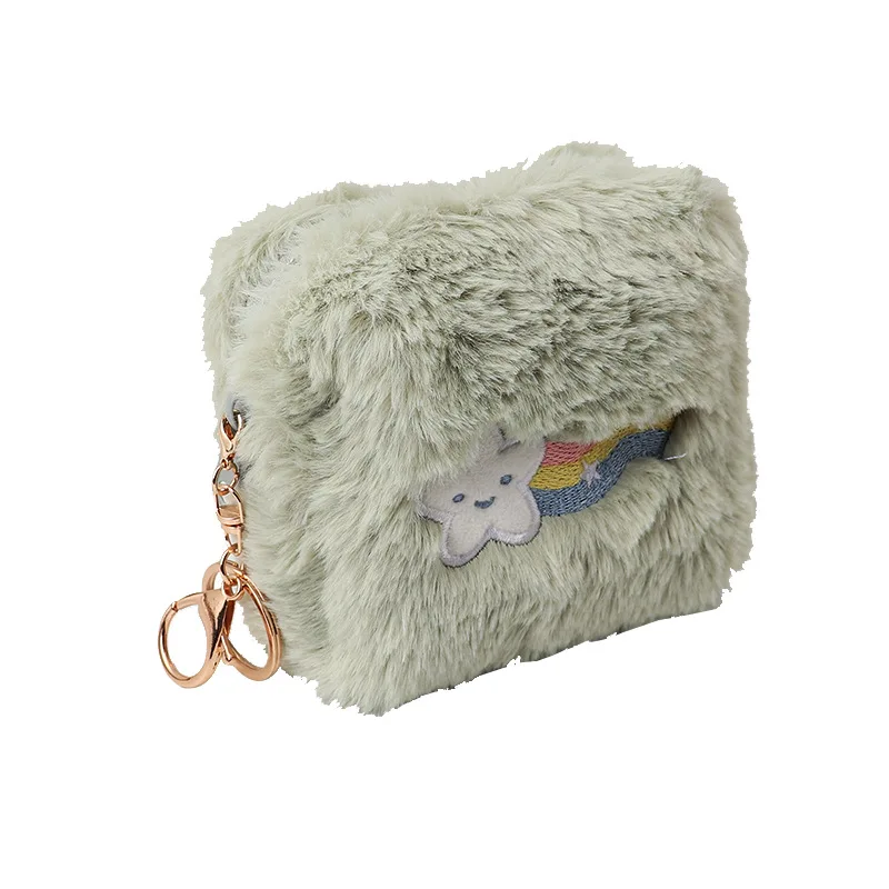Rabbit Fur Women's Coin Purse Sanitary Towels Bag Rainbow Zip Soft Plush Children Key Lipstick Save Face Mask Wallet Keychain
Rabbit Fur Women's Coin Purse Sanitary Towels Bag Rainbow Zip Soft Plush Children Key Lipstick Save Face Mask Wallet Keychain