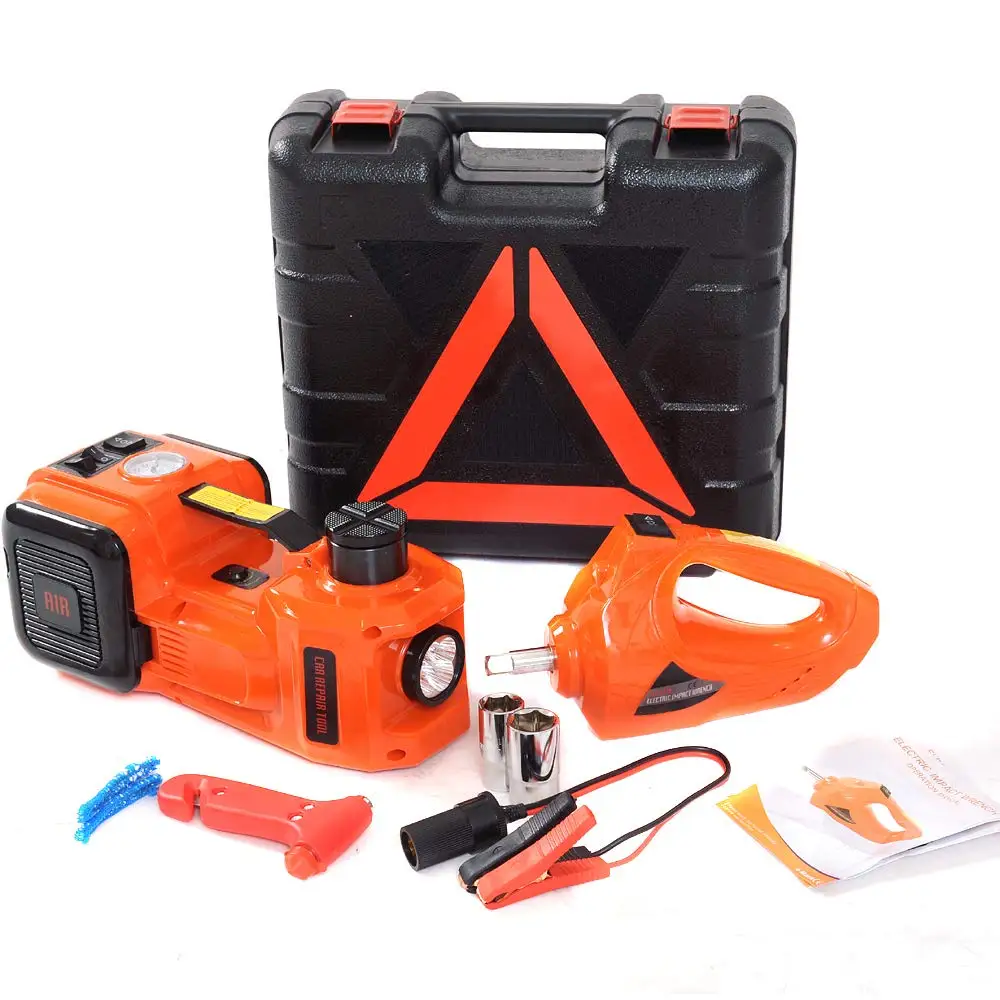 12V DC 5.0T Electric Hydraulic Floor Jack and Tire Inflator Pump and LED Flashlight 3 in 1 Set with Electric Impact Wrench
12V DC 5.0T Electric Hydraulic Floor Jack and Tire Inflator Pump and LED Flashlight 3 in 1 Set with Electric Impact Wrench