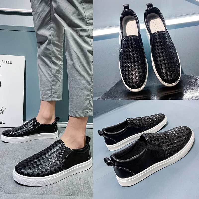 Fashion Men's Shoes Black Leather Classic Casual All-match Sneakers One Pedal Lazy Flat Bottom Footware Male Large Size 36-46
Fashion Men's Shoes Black Leather Classic Casual All-match Sneakers One Pedal Lazy Flat Bottom Footware Male Large Size 36-46