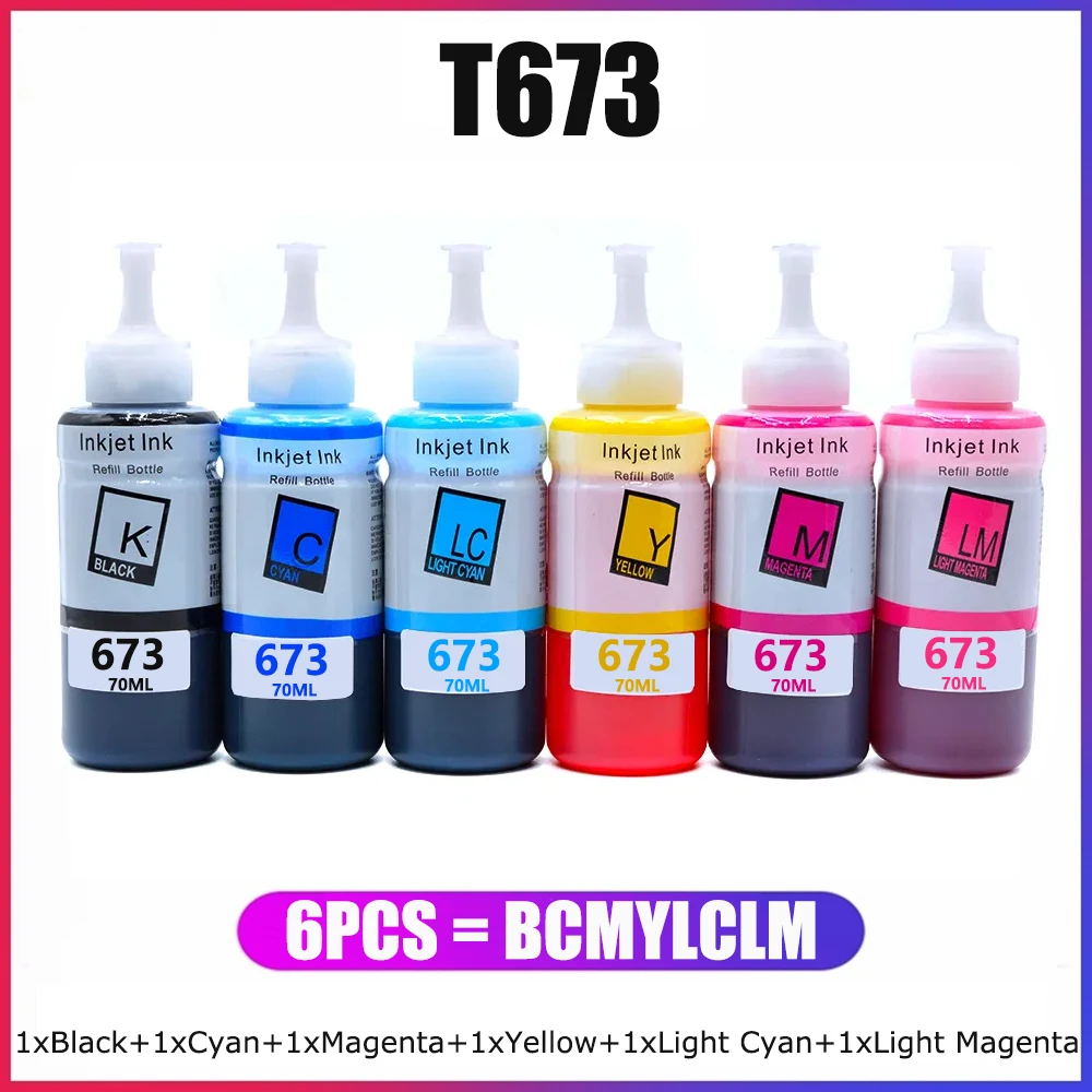 YC совместим с принтером Epson 673 T673 (T6731/T6732/T6733/T6734/T6735/T6736), чернильные бутылки для L800,L805,L810,L850,L1800,L1805
YC совместим с принтером Epson 673 T673 (T6731/T6732/T6733/T6734/T6735/T6736), чернильные бутылки для L800,L805,L810,L850,L1800,L1805