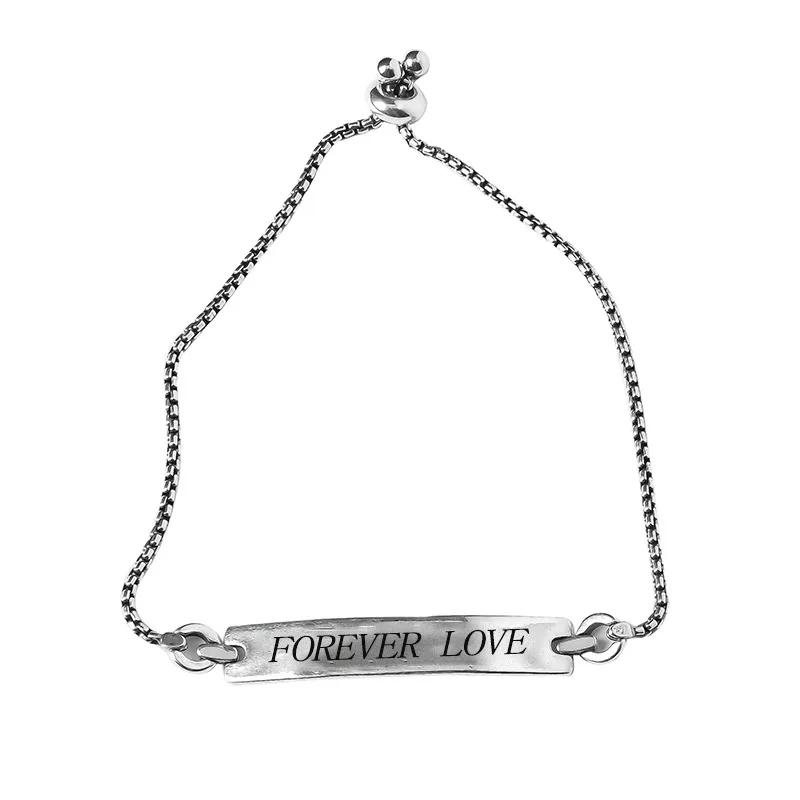 Fashion Silver Retro Make Old English Alphabet Square Brand Fashion Temperament Bracelet Women's Birthday Gift
Fashion Silver Retro Make Old English Alphabet Square Brand Fashion Temperament Bracelet Women's Birthday Gift