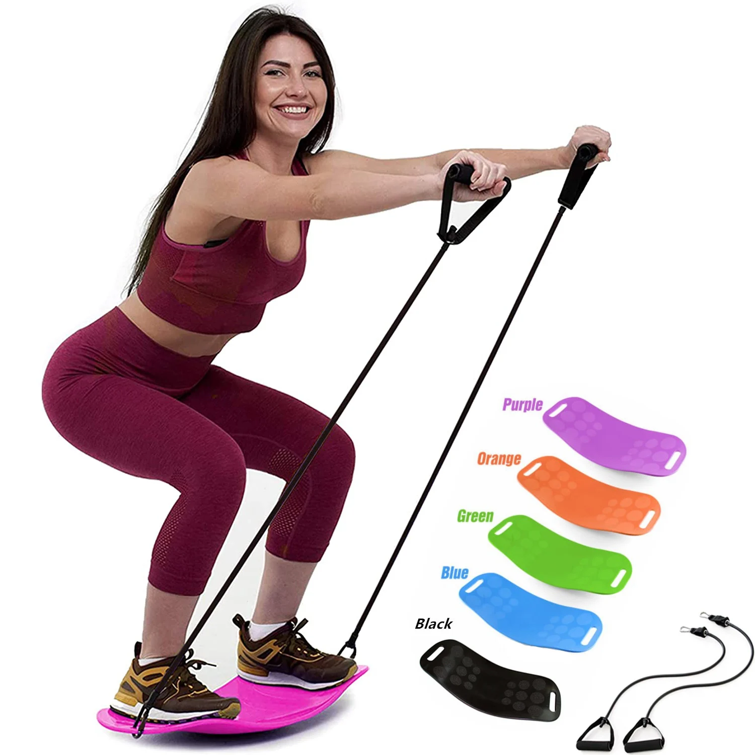 Waist Twisting Fitness Balance Simply Fit Board With Resistance Bands 2 with Handles Ankle Workouts Twister Balancing Disc
Waist Twisting Fitness Balance Simply Fit Board With Resistance Bands 2 with Handles Ankle Workouts Twister Balancing Disc