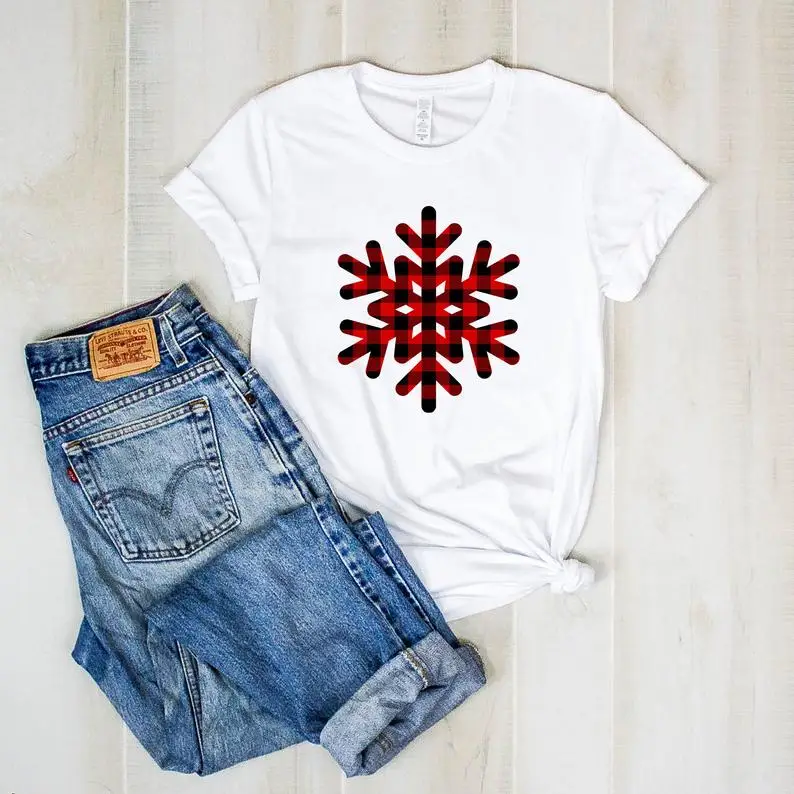 Red Buffalo Plaid Christmas Snowflake Shirt,Women's Short sleeve Tee 100% Cotton Funny Letter print Graphic O neck Tshirt Drop
Red Buffalo Plaid Christmas Snowflake Shirt,Women's Short sleeve Tee 100% Cotton Funny Letter print Graphic O neck Tshirt Drop