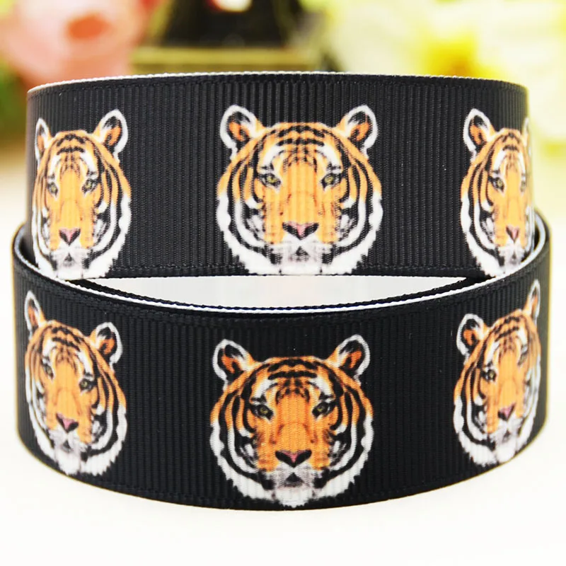 Репсовая вечерние та с принтом тигра 22 мм 25 38 75 10 ярдов|Ленты для шитья| |