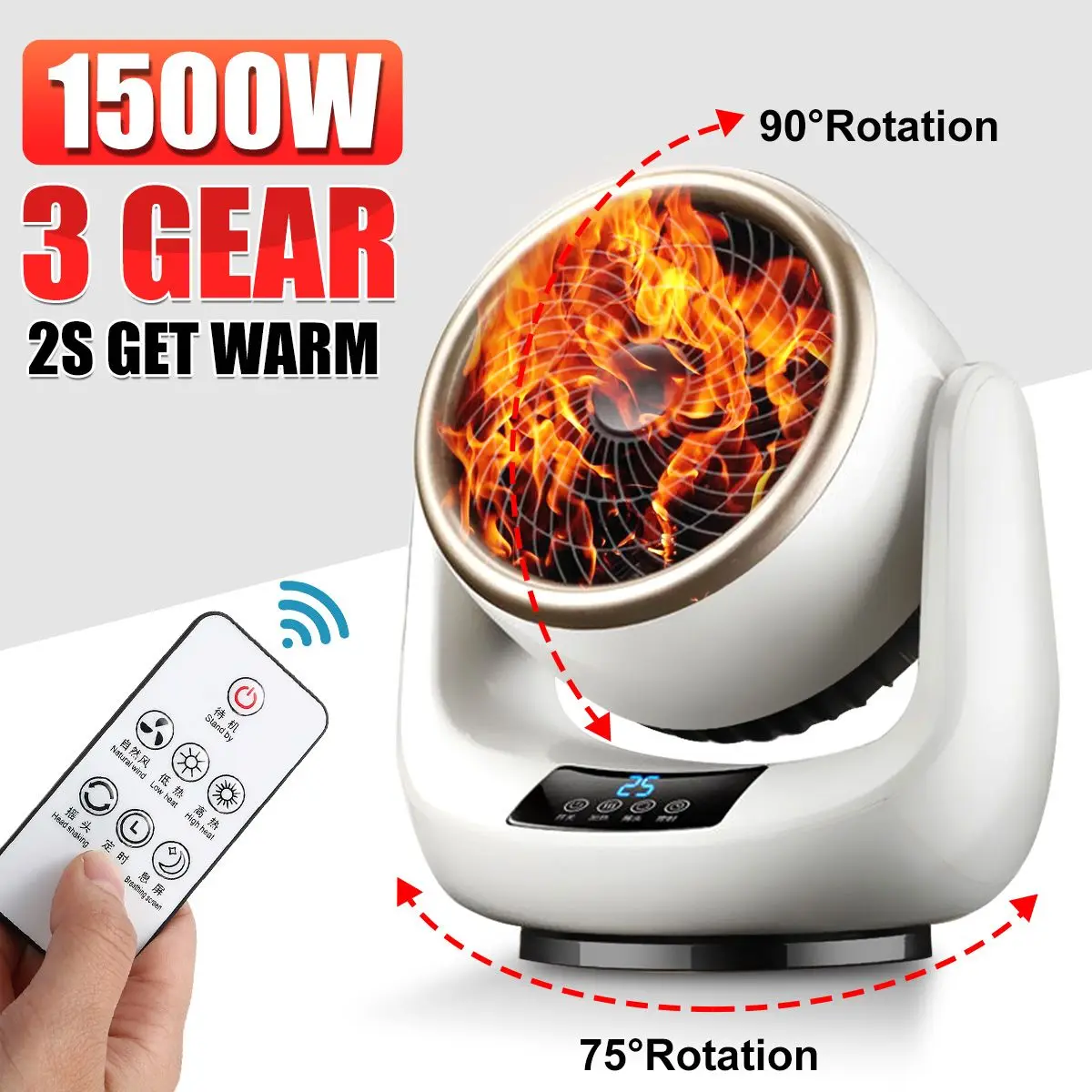 1500W Mini Electric Heater Desktop Heating Warm Air Heater 3Gears Adjustable Home Office Bathroom Radiator Warmer Fan Portable
1500W Mini Electric Heater Desktop Heating Warm Air Heater 3Gears Adjustable Home Office Bathroom Radiator Warmer Fan Portable