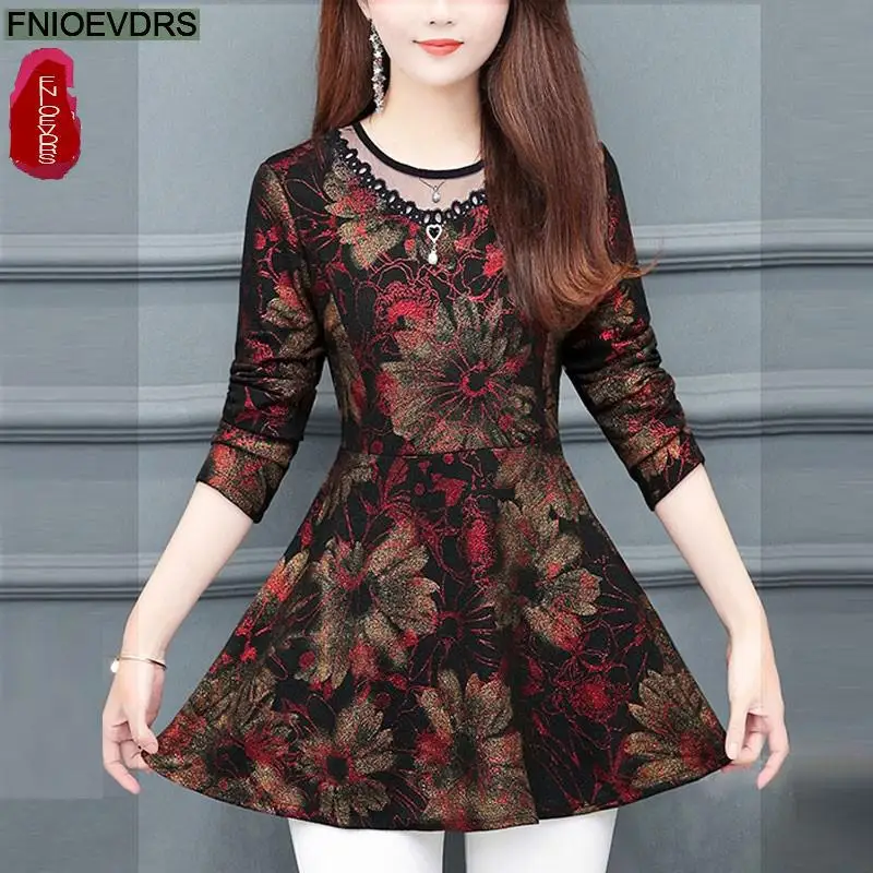 L-5XL Women Long Sleeve Slim Waist Belly Design Floral Print Vintage Retro Black Mesh Lace Tunic Basic Shirt Blouses
L-5XL Women Long Sleeve Slim Waist Belly Design Floral Print Vintage Retro Black Mesh Lace Tunic Basic Shirt Blouses