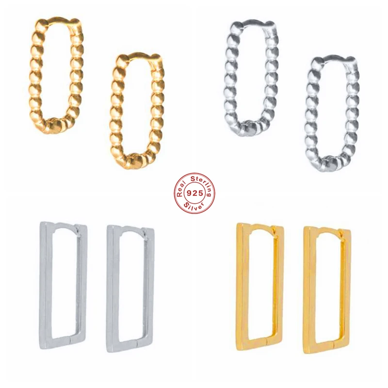 BOAKO 925 Sterling Silver Minimalist Square Rectangle Gold Hoop Earrings For Women Chic Geometric Beads Huggie Earring Jewelry
BOAKO 925 Sterling Silver Minimalist Square Rectangle Gold Hoop Earrings For Women Chic Geometric Beads Huggie Earring Jewelry