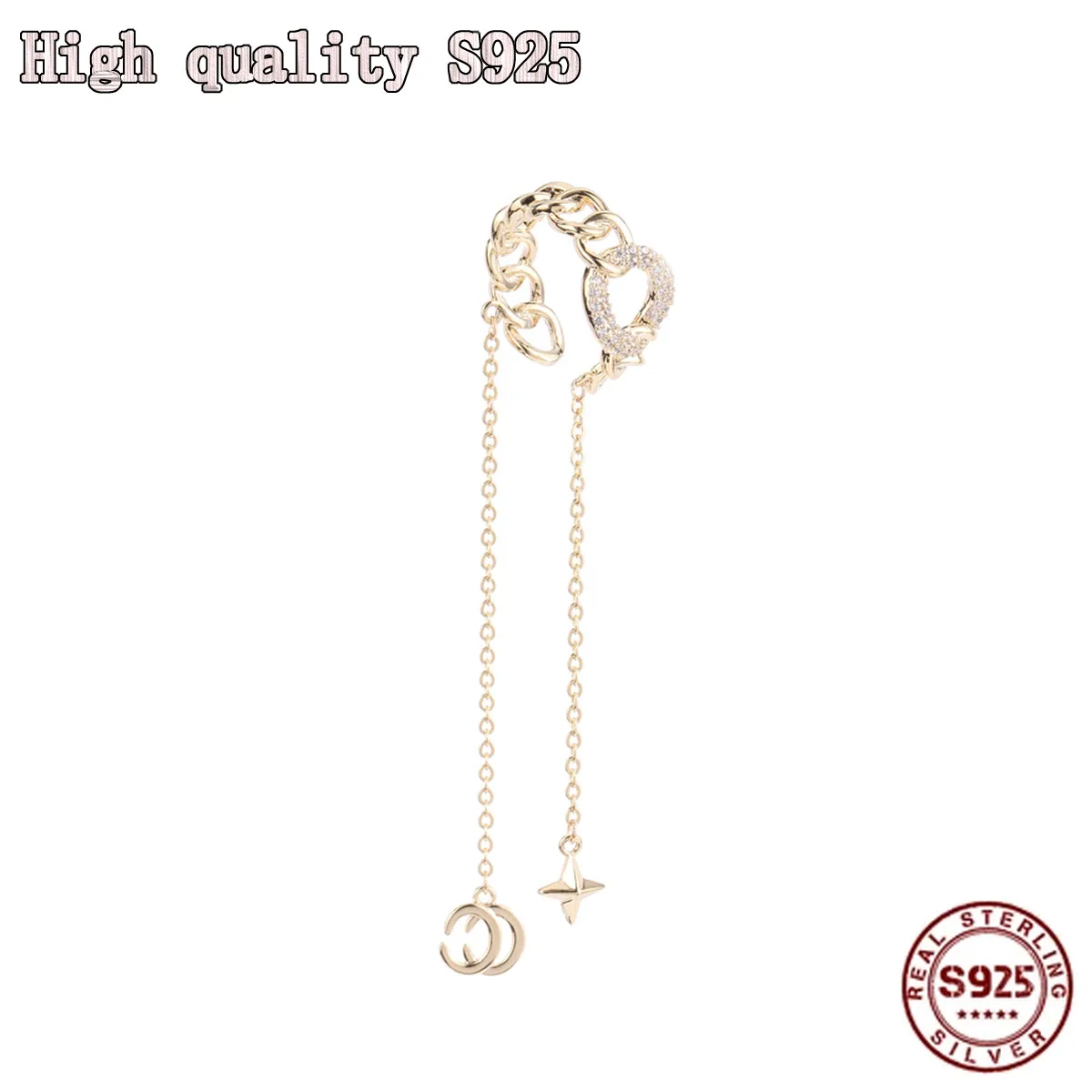 Temperament Non Perforated Earrings Women's Long Tassel Inlaid Zircon Hollow Crystal Geometric Earbone Clip Women's Earrings
Temperament Non Perforated Earrings Women's Long Tassel Inlaid Zircon Hollow Crystal Geometric Earbone Clip Women's Earrings