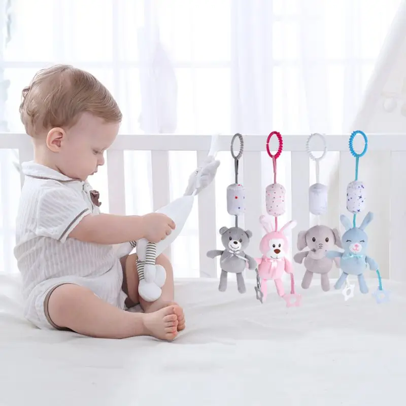 

Baby Kids Rattle Toys Cartoon Animal Hand Bell Infant Teether Crib Stroller Hanging Pendant Newborn Comforter Gifts