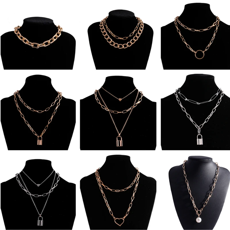 Lock Pendants Punk Necklaces for Women Gold Silver Color Hollow Chain Female Choker Necklace Jewelry Gothic Neck Decoration
Lock Pendants Punk Necklaces for Women Gold Silver Color Hollow Chain Female Choker Necklace Jewelry Gothic Neck Decoration