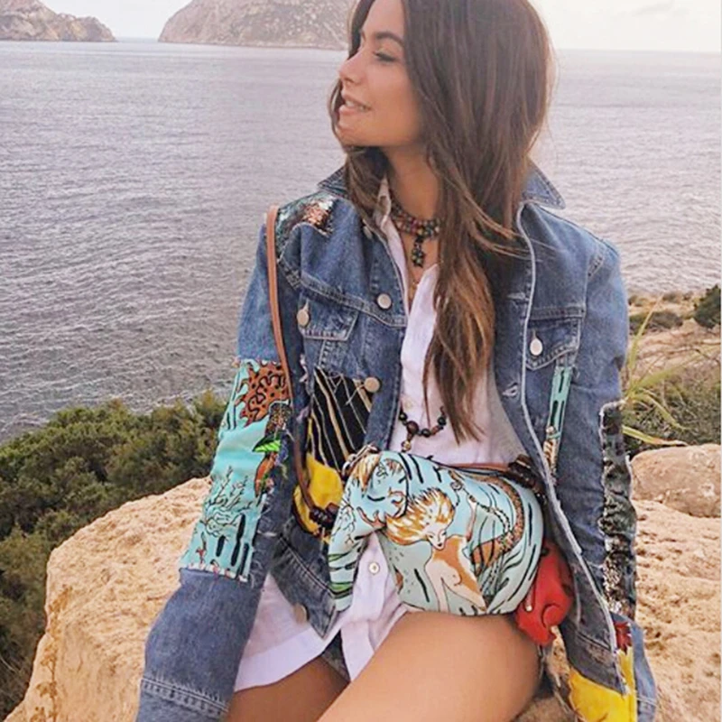 Jeans Jacket Women Casual Fashion Flowers Pattern Patch Designs Long Sleeve Denim Jackets Blue Slim Short Coats With Pockets New
Jeans Jacket Women Casual Fashion Flowers Pattern Patch Designs Long Sleeve Denim Jackets Blue Slim Short Coats With Pockets New