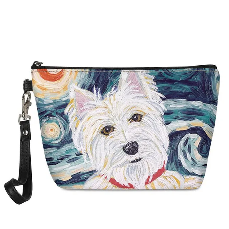 Fashion Art Painting Westie West Highland Terrier Cosmetic Bag Zipper Makeup Bag Leather Travel Wash Toiletry Bags Make Up Case
Fashion Art Painting Westie West Highland Terrier Cosmetic Bag Zipper Makeup Bag Leather Travel Wash Toiletry Bags Make Up Case