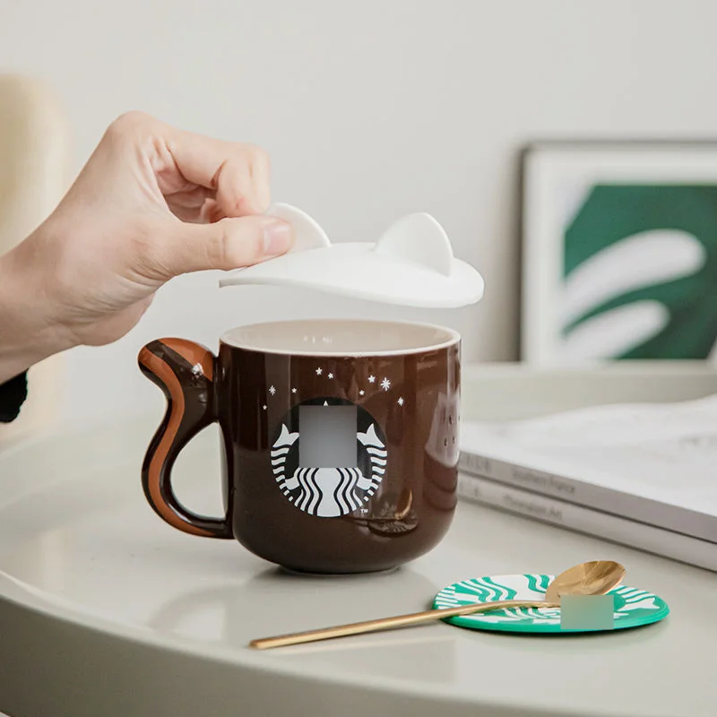 Starbucks cup with lid spoon Mug forest squirrel wind large capacity ceramic coffee cup couple gift cup
Starbucks cup with lid spoon Mug forest squirrel wind large capacity ceramic coffee cup couple gift cup